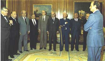 Recepción privada del rey Juan Carlos I a dirigentes, miembros y colaboradores de AULA, una asociación de la secta Moon (1986)